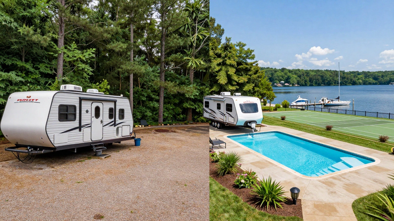 Comparison of state park vs luxury resort camping