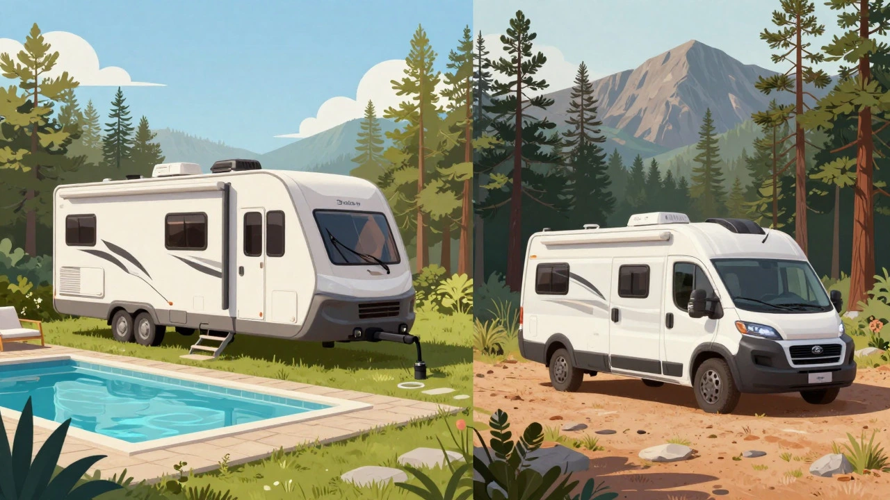 Comparison of luxury campground vs free boondocking RV sites